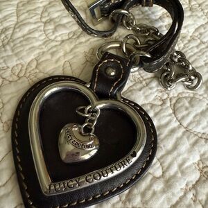 Juicy Couture Vintage Black and Silver Heart Charm